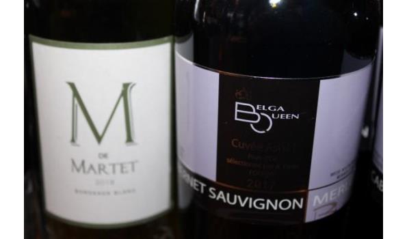 9 div flessen wijn wo Cabernet Sauvignon, Sancerre en champagne